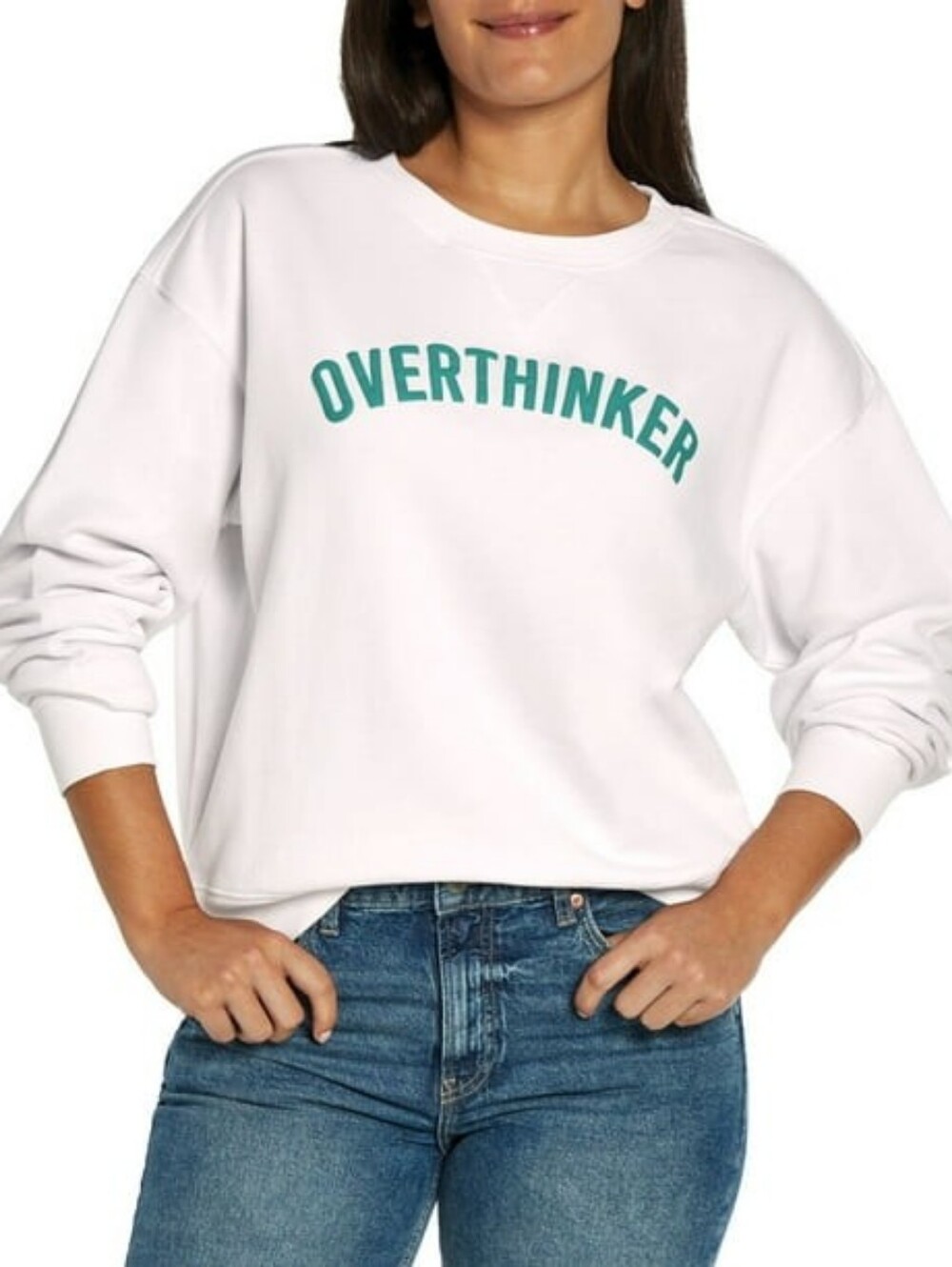 Wildfox White 'OVERTHINKER' Graphic Sweatshirt XS